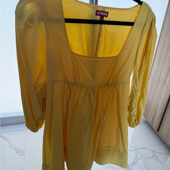 STAUD Sophie puff sleeve minidress size S - Picture 3 of 6